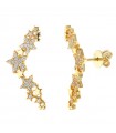 Salvatore Plata Earrings - Astral Climber in 925% Gold Plated Silver with Stars and Cubic Zirconia