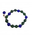 Bracciale Rajola - Viola con Giada Verde Blu ed Ematite Verde