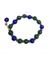 Rajola Bracelet - Purple with Blue Green Jade and Green Hematite - 0