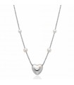 Miluna Necklace - Miss Italia in 925% Silver with Orient Pearls and Heart Pendant - 0