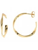 Salvatore Plata Earrings - Circle Hoops in 925% Gold Curly Silver