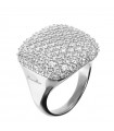 Bronzallure Ring for Women - Altissima Square Chevalier with White Cubic Zirconia Pavé - Size 16
