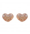 Orecchini Bronzallure da Donna - Altissima Rose Gold a Cuore con Cubic Zirconia Champagne