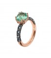 Anello Bronzallure - Preziosa Rose Gold con Prisma Gem Verde - Misura 14