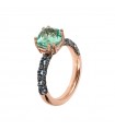 Bronzallure Ring - Precious Rose Gold with Green Gem Prism - Size 14 - 0