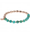 Bronzallure Bracelet for Women - Variegata Rose Gold Elastic with Turquoise Amazonite Spheres