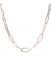 Bronzallure Necklace for Women - Purità Long Rose Gold with Thin Oval Links