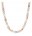 Bronzallure Necklace for Women - Maxima Rose Gold Choker with Nuggets and Ming Pearls