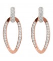Bronzallure Earrings for Women - Altissima Rose Gold Oval Pendants with Cubic Zirconia