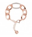 Bronzallure Bracelet for Women - Altissima Rose Gold with Oval Links and Cubic Zirconia Pavè