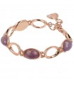 Bronzallure Bracelet for Women - Felicia Rose Gold with Oval Links and Amethyst