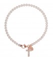 Bronzallure Bracelet for Women - My Bronzallure Tennis Rose Gold with Letter T in Cubic Zirconia Pavè