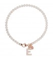 Bronzallure Bracelet for Women - My Bronzallure Tennis Rose Gold with Letter E in Cubic Zirconia Pavé