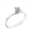 Davite&Delucchi Ring - Solitaire in 18k White Gold with Natural Diamond 0.25 ct - 0