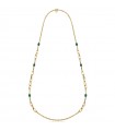 Collana Unoaerre da Donna - Fashion Jewellery Lunga Gold con Catena Forzatina e Malachite