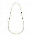 Unoaerre Necklace for Women - Fashion Jewelery Long Gold with Forzatina and Malachite Chain