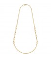 Unoaerre Necklace for Women - Fashion Jewelery Chanel Long Gold with Oval Links and Grumetta Chain