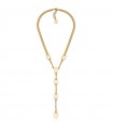 Unoaerre Necklace for Women - Gold Y-shaped Fashion Jewelery with Grumetta Chain