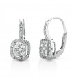 Lelune Diamonds Earrings - 18k White Gold Square Earrings with Natural Diamonds 0.60 ct - 0