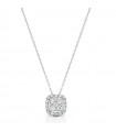 Lelune Diamonds Necklace - in 18k White Gold with Square Pendant and Natural Diamonds 0.28 ct - 0
