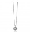 Miluna Necklace - Premium Diamonds in 18 White Gold with Round Pendant and Natural Diamonds - 0