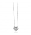 Miluna Necklace - Premium Diamonds Heart Pendant in 18 White Gold with Natural Diamonds - 0
