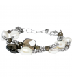 Lelune Glamor Bracelet - In 925% Silver with Baroque Pearls and Smoky Quartz