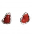 Della Rovere Earrings - Lobe in 925% Silver with Coral