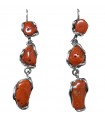 Della Rovere Earrings - Pendants in 925% Silver with Red Coral