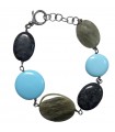 Bracciale Della Rovere - in Argento 925% con Pasta Turchese e Dumortierite