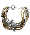 Bracciale Della Rovere - in Argento 925% con Quarzo Grigio e Ematite Gold