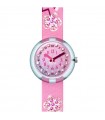 Flik Flak Watch for Children - Shine Bright Sparkling Cherry Blossom Only Time 32mm Pink with Flowers and Crystals