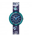 Flik Flak Watch for Children - Future Dreams Take Me To Space Only Time Blue 32mm with Owls and Planets