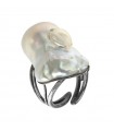 Della Rovere Ring - in 925% Silver with Baroque Pearl