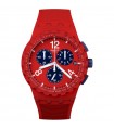 Swatch Watch - Essentials Primarily Red 42mm Red Chronograph with Blue Dials - 0