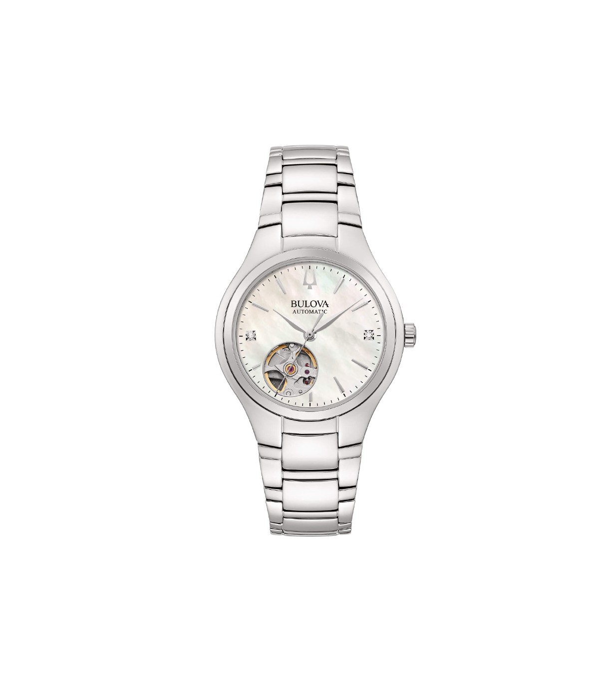 Bulova Women s Watch Classic Lady Automatic Open Heart 34mm Mother of Pearl 0