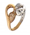 Miluna Woman Ring - in White and Rose Gold with Diamonds - 0