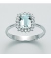 Miluna Ring with Aquamarine and Diamonds for Women - 0