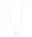 Rue Des Mille Necklace for Women - Whiteside Long in 925% Gold-Tone Silver with Shell Pearls