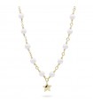 Rue Des Mille Choker for Women - Whiteside in 925% Golden Silver with Pearls and Domed Star