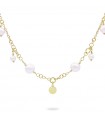 Rue Des Mille Choker for Women - Whiteside in 925% Golden Silver with Medallion and Pendant Pearls