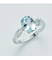 Miluna Woman's Ring - in White Gold with Aquamarine and Diamonds - 0