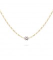 Rue Des Mille Necklace for Women - Shapes in 925% Golden Silver with Four-Leaf Clover in Pavé Zircons