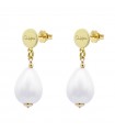 Rue Des Mille - Whiteside Pendant Earrings in 925% Gold Plated Silver with Drop Pearls