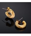 Chiara Ferragni Earrings - Bold Open Circle Earrings in 925% Silver Small Size Worked