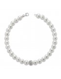 Bracciale Lelune da Donna - Classic in Perle Coltivate 6,5 - 7 mm e Boule in Oro Bianco 18 Carati