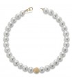 Bracciale Lelune da Donna - Classic in Perle Coltivate d'Acqua Dolce 6,5 - 7 mm e Boule in Oro Giallo 18 Carati