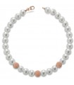 Bracciale Lelune da Donna - Young in Perle Coltivate 4,5 - 5 mm e Boules in Oro Rosa 18 Carati