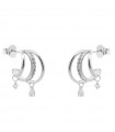 Rue Des Mille Earrings - Shapes in 925% Silver with Three Circles and Drop Pendant