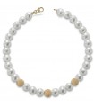 Bracciale Lelune da Donna - Young in Perle Coltivate 6 - 6,5 mm e Boules in Oro Giallo 18 Carati